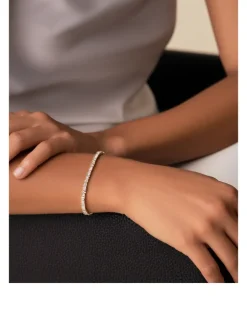 18K Gold Mini Classic Diamond Baguette Tennis Bracelet