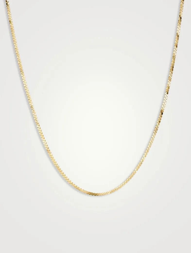 14K Gold Serpentine Chain Necklace