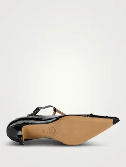 Kinkies Leather T-Strap Pumps
