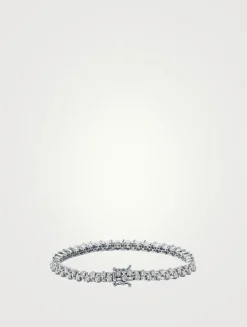 18K White Gold Princess Mini Stack Diamond Tennis Bracelet