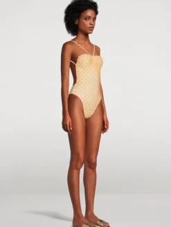 Lace Raschel One-Piece Swimsuit