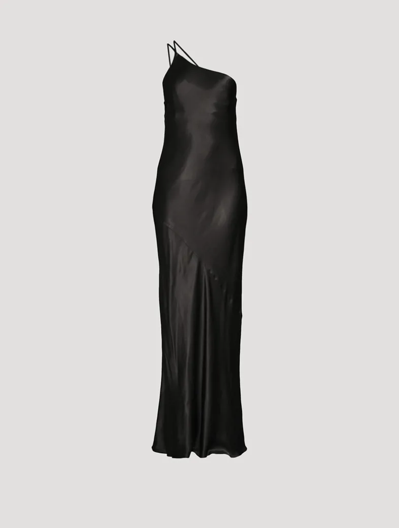 La Lune One-Shoulder Cowl Back Long Dress