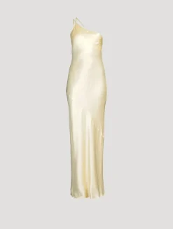 La Lune One-Shoulder Satin Gown