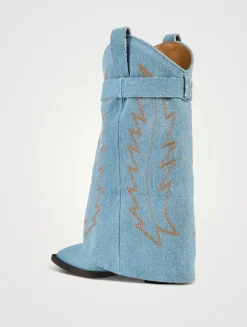 Laredo Embroidered Denim Western Boots