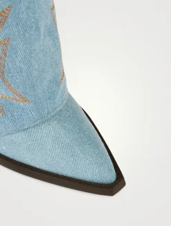 Laredo Embroidered Denim Western Boots
