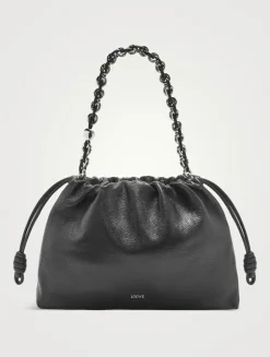 Large Flamenco Leather Purse With Donut Chain