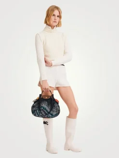 Large Le Pliage Filet Mesh Top Handle Bag