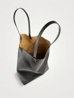 Large Puzzle Fold Leather Tote Bag
