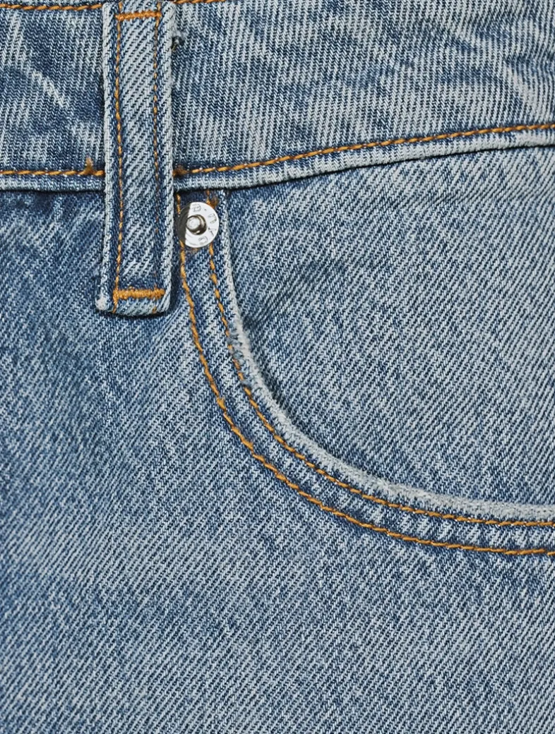 Layered Straight Jeans With Pointelle Underwear