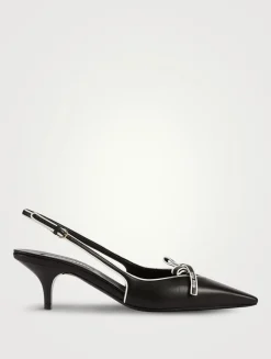 Leather Slingback Pumps