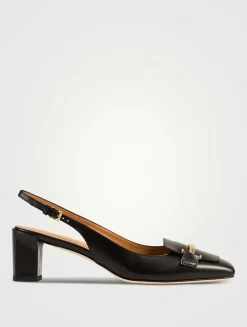 Leather Slingback Pumps
