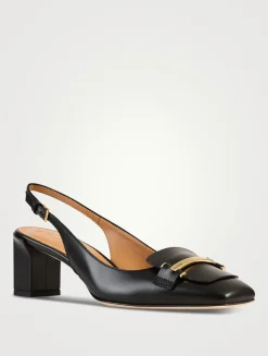 Leather Slingback Pumps