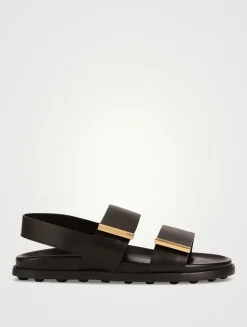 Leather Slingback Sandals