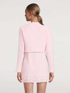 Leilana Lace-Trimmed Tweed Jacket