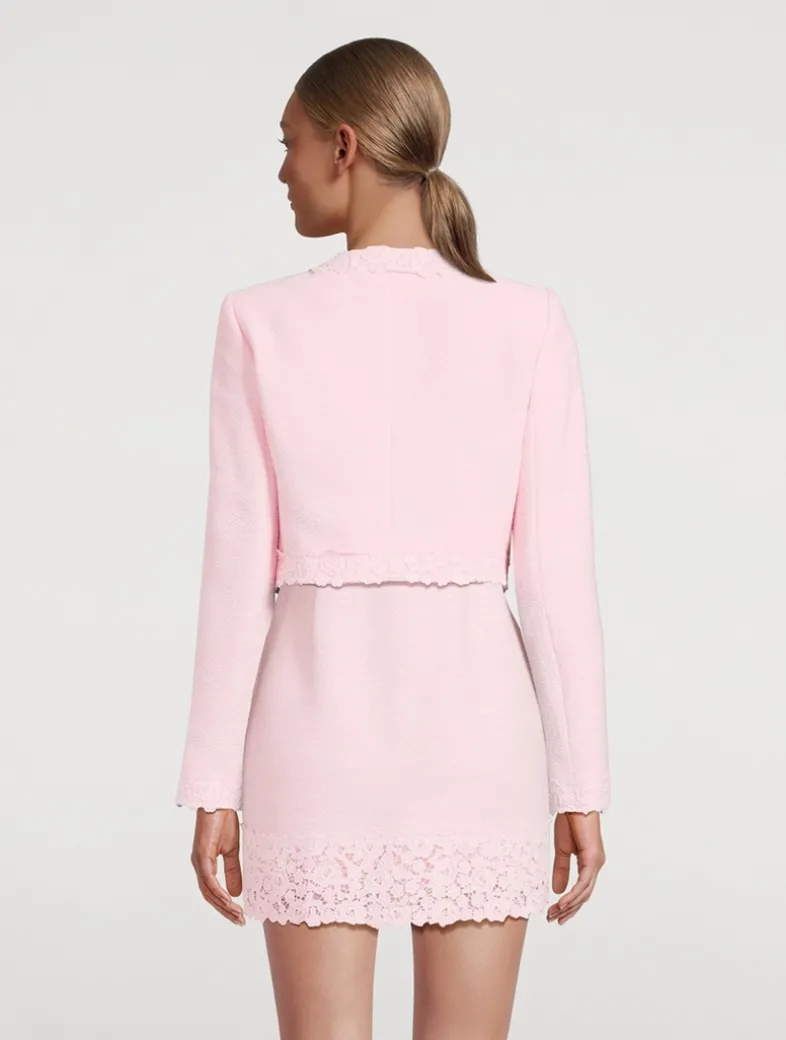 Leilana Lace-Trimmed Tweed Jacket