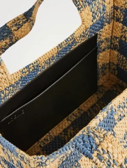 Loewe x Paula's Ibiza Medium Loewe Font Raffia Tote Bag