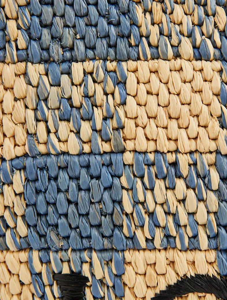 Loewe x Paula's Ibiza Medium Loewe Font Raffia Tote Bag