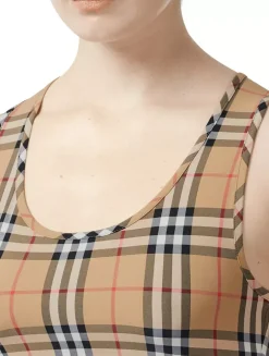 Logo Detail Vintage Check Bra Top