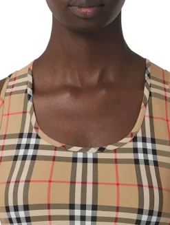 Logo Detail Vintage Check Bra Top