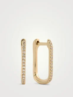 Lola 14K Gold Hoop Earrings With Diamonds
