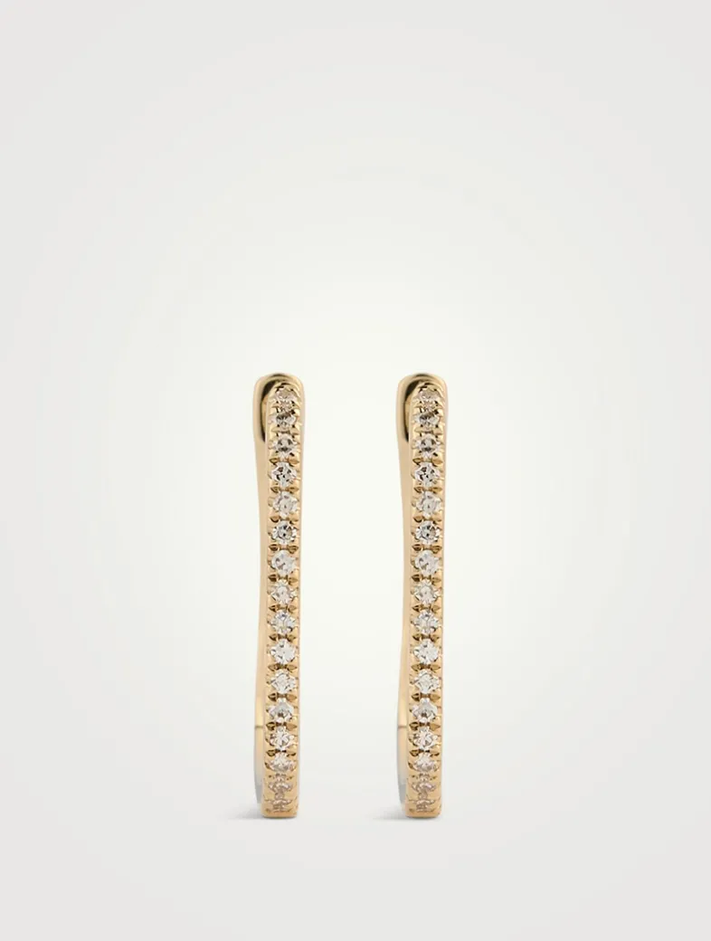 Lola 14K Gold Hoop Earrings With Diamonds