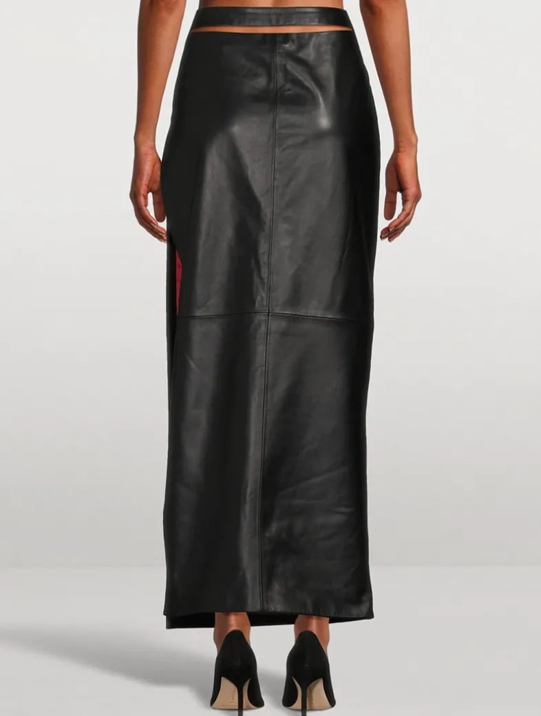 Long Leather Skirt