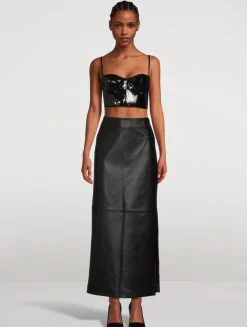 Long Leather Skirt