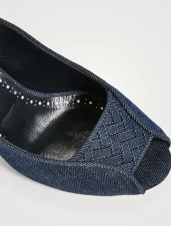 Lonike Denim Slingback Pumps