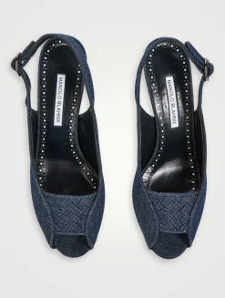 Lonike Denim Slingback Pumps