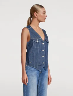 Loose-Fit Denim Vest