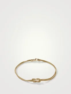 Love Knot 14K Gold 1.8mm Chain Double Row Bracelet