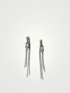 Love Knot Silver Drop Earrings