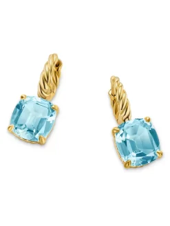 Marbella Drop Earrings In 18k Yellow Gold With Amethyst, 11mm