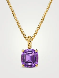 Marbella Pendant In 18k Yellow Gold With Amethyst, 12mm