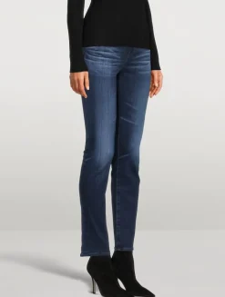 Mari High-Rise Slim Straight Jeans