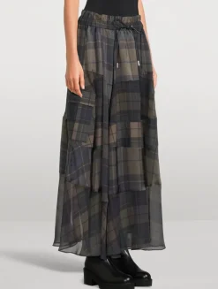 Maxi Skirt In Plaid Print