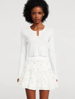 Media Striped Pointelle Cardigan