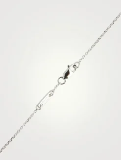 Medium Le Cube Diamant 18K White Gold Necklace With Diamond