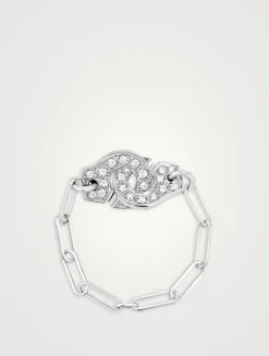 Menottes dinh van R7.5 18K White Gold Ring With Diamonds