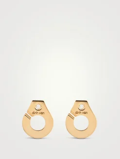 Menottes R7,5 18K Gold Stud Earrings With Diamonds