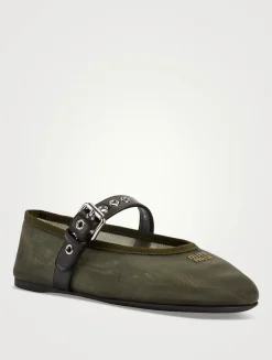 Mesh Mary Jane Ballerina Flats