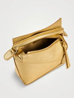 Mini Puzzle Edge Metallic Leather Bag