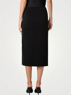 Mixed-Media Sequin Pencil Skirt