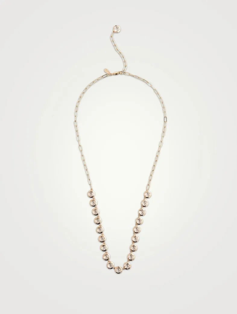 Mélia 14K Gold Tennis Necklace With White Topaz