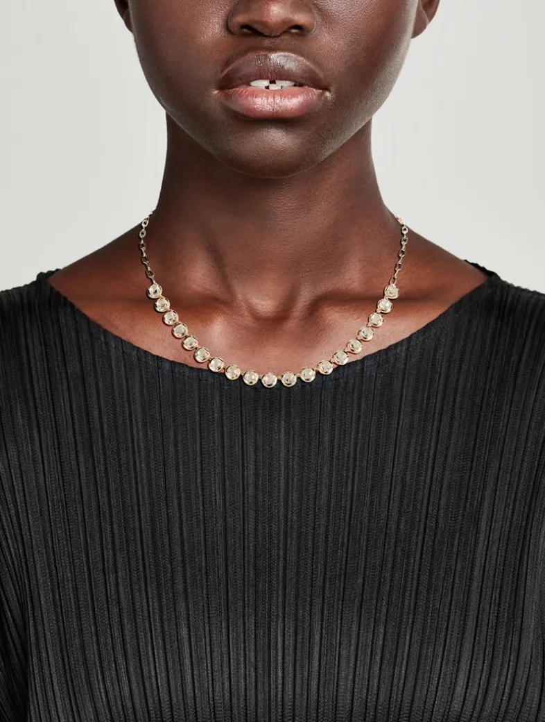 Mélia 14K Gold Tennis Necklace With White Topaz
