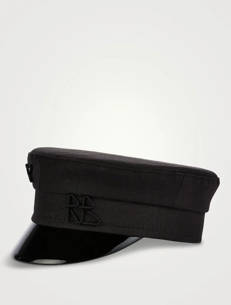 Monogram-Embellished Baker Boy Cap