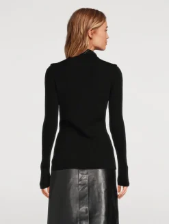 Norah Rib-Knit Half-Zip Sweater