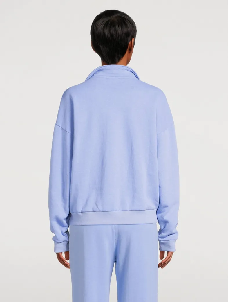 Ocean Blue Collared Sport Sweatshirt