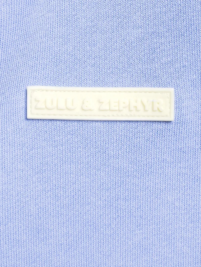 Ocean Blue Collared Sport Sweatshirt