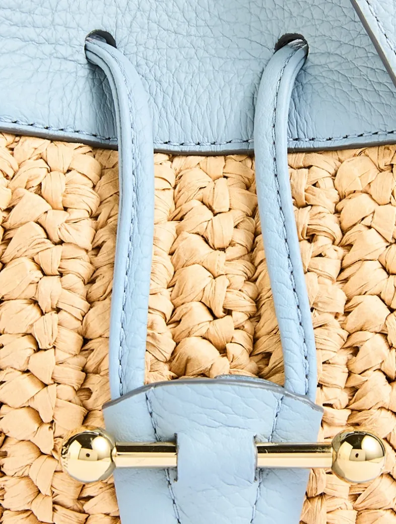 Osette Leather And Raffia Bucket Bag